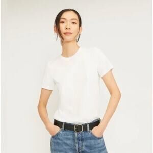 EVERLANE Womens Organic Cotton Crewneck T-Shirt Small White Short Sleeve NWOT